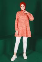 Tesettür giyim MERCAN ALVİNA ÇİÇEK DESENLİ DÜĞMELİ TUNİK T 42876