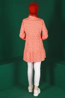 Tesettür giyim MERCAN ALVİNA ÇİÇEK DESENLİ DÜĞMELİ TUNİK T 42876