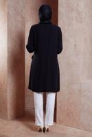 Tesettür giyim SİYAH ALVİNA BAĞLAMA DETAYLI TUNİK T 42880