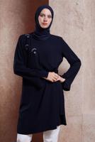 Tesettür giyim LACİVERT ALVİNA BAĞLAMA DETAYLI TUNİK T 42880