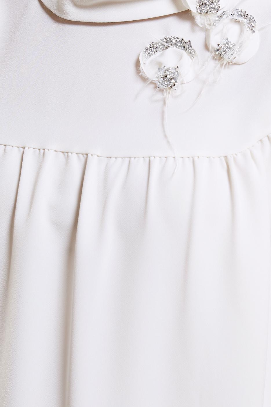 Tesettür giyim EKRU ALVİNA TAŞ DETAYLI TUNİK T 42902