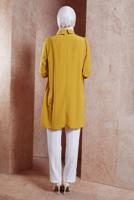 Tesettür giyim SARI ALVİNA TAŞ DETAYLI TUNİK T 42902