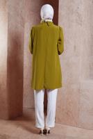 Tesettür giyim YEŞİL ALVİNA TAŞ DETAYLI TUNİK T 42902