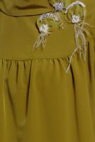 Tesettür giyim YEŞİL ALVİNA TAŞ DETAYLI TUNİK T 42902