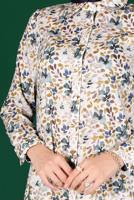 Tesettür giyim SARI ALVİNA DESENLİ DÜĞMELİ TUNİK T 42904