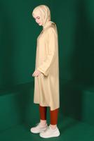 Tesettür giyim BEJ ALVİNA DÜĞMELİ TUNİK T 42914