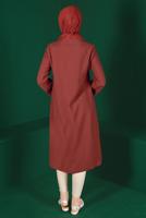 Tesettür giyim BORDO ALVİNA DÜĞMELİ TUNİK T 42914