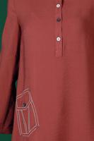 Tesettür giyim BORDO ALVİNA DÜĞMELİ TUNİK T 42914
