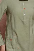 Tesettür giyim YEŞİL ALVİNA DÜĞMELİ TUNİK T 42914