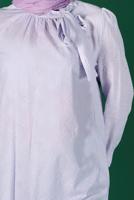 Tesettür giyim MOR ALVİNA BAĞLAMA DETAYLI FİSTOLU TUNİK T 42927