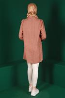 Tesettür giyim PEMBE ALVİNA BAĞLAMA DETAYLI FİSTOLU TUNİK T 42927