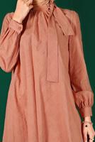 Tesettür giyim PEMBE ALVİNA BAĞLAMA DETAYLI FİSTOLU TUNİK T 42927