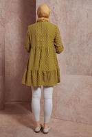 Tesettür giyim YEŞİL ALVİNA PUANTİYE DESENLİ TUNİK T 42932