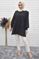 Hijab clothing BLACK BUTTONED SALAS TUNIC 5125 