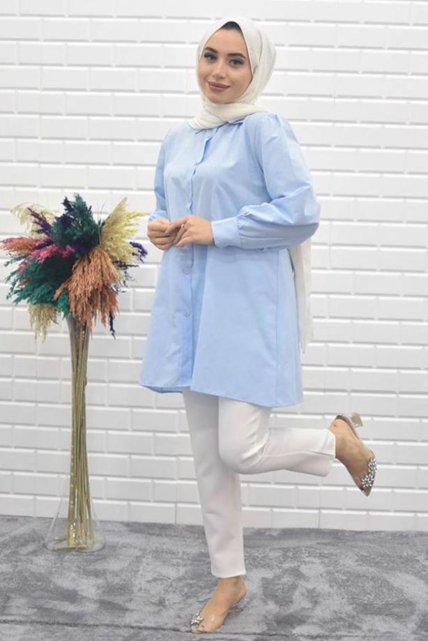 Vêtements hijab  BUTTONED SALAS TUNIC 5125  - TRENDTESETTÜR