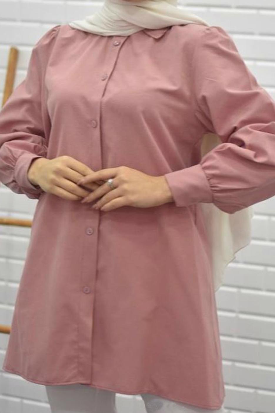Vêtements hijab ROSE TUNIQUE SALAS À BOUTONS 5125