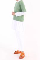 Tesettür giyim YEŞİL İKİ RENK TUNİK 66005 