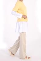 Tesettür giyim SARI İKİ RENK TUNİK 66005 