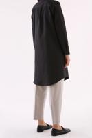 Tesettür giyim SİYAH GİZLİ DÜĞMELİ BASIC TUNİK 70015 