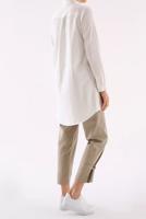 Tesettür giyim KREM GİZLİ DÜĞMELİ BASIC TUNİK 70015 