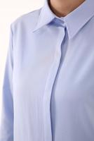 Tesettür giyim MAVİ GİZLİ DÜĞMELİ BASIC TUNİK 70015 