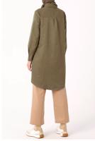 Tesettür giyim KAHVE GİZLİ DÜĞMELİ BASIC TUNİK 70015 