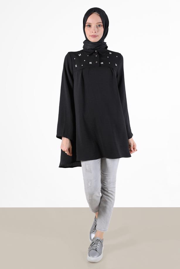 Vêtements hijab  GEM DETAIL TUNIC 7381  - TRENDTESETTÜR