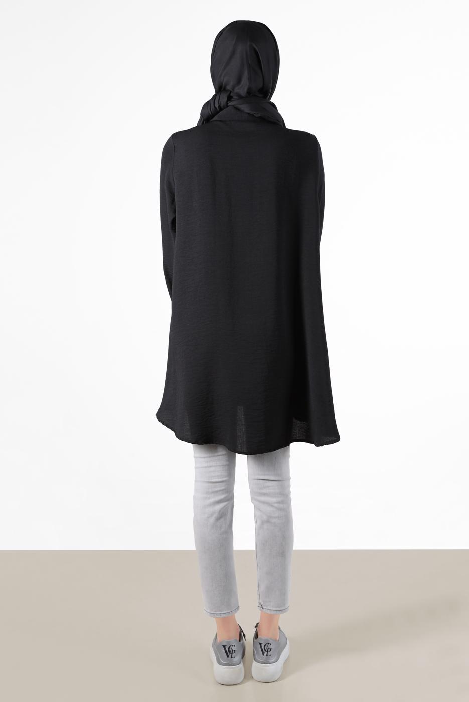 Vêtements hijab NOIR TUNIQUE DÉTAIL GEM 7381