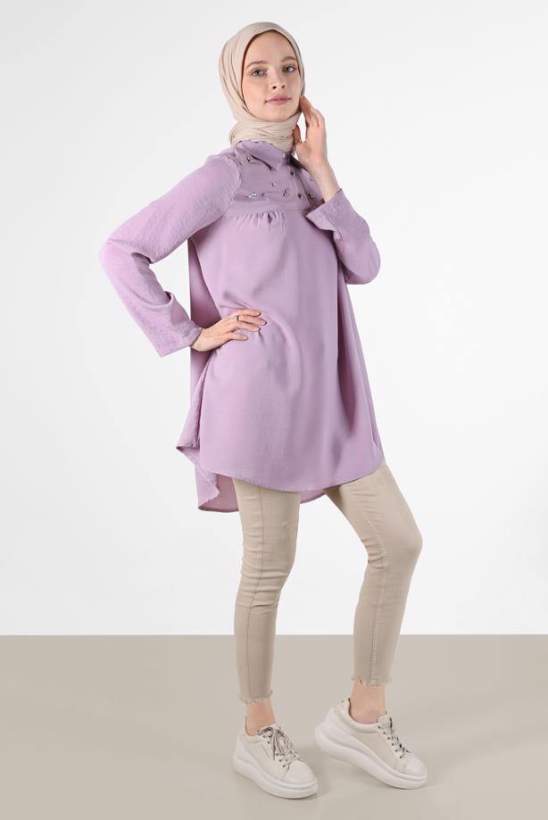 Vêtements hijab  GEM DETAIL TUNIC 7381  - TRENDTESETTÜR