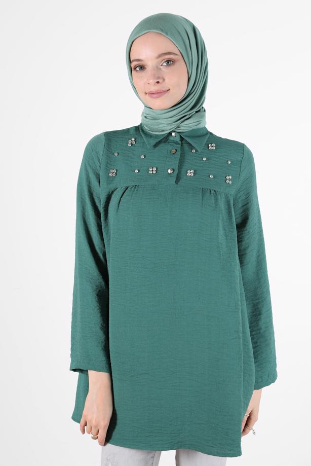 Vêtements hijab  GEM DETAIL TUNIC 7381  - TRENDTESETTÜR