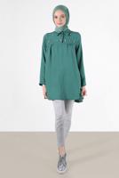 Hijab clothing GREEN GEM DETAIL TUNIC 7381 
