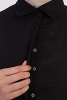 Tesettür giyim SİYAH GENİŞ KESİM GİZLİ DÜĞMELİ TUNİK 82805 