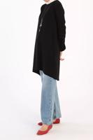 Tesettür giyim SİYAH KOLLARI GÜPÜR DETAYLI TUNİK 86005 