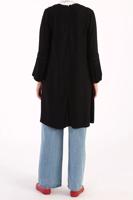 Tesettür giyim SİYAH KOLLARI GÜPÜR DETAYLI TUNİK 86005 