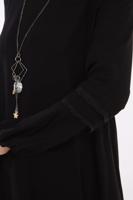 Tesettür giyim SİYAH KOLLARI GÜPÜR DETAYLI TUNİK 86005 