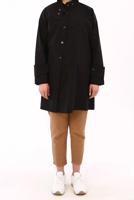 Tesettür giyim SİYAH ASİMETRİK KESİM ÇITÇITLI KAP 11058 