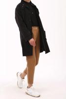 Tesettür giyim SİYAH ASİMETRİK KESİM ÇITÇITLI KAP 11058 