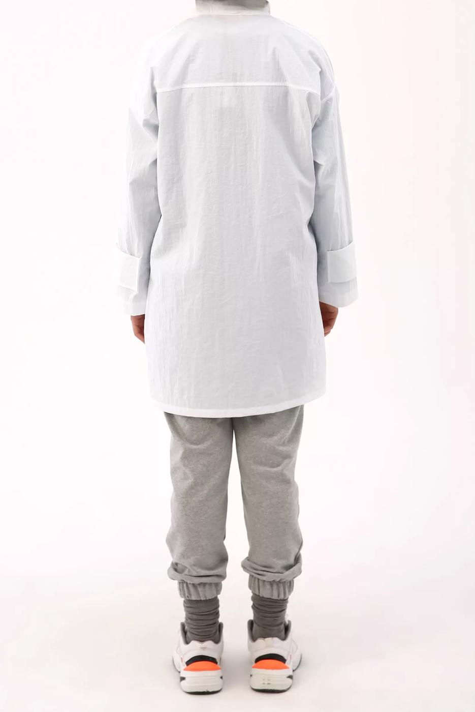 Tesettür giyim BEYAZ ASİMETRİK KESİM ÇITÇITLI KAP 11058 