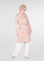 Tesettür giyim PUDRA HAKİM YAKA FERMUARLI TRENÇKOT 1226	