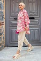 Tesettür giyim PEMBE ETNİK DESENLİ TUNİK 8558 
