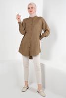 Vêtements hijab BRUN TUNIQUE CHEMISE POIGNETS ELASTIQUE T 20087
