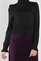 Hijab clothing BLACK ALVİNA ELASTIC WAIST BLOUSE 41209 