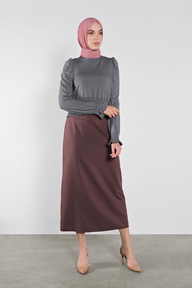 Tesettür giyim  ALVİNA BEL KISMI LASTİKLİ BLUZ 41209	