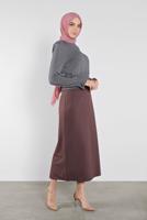 Tesettür giyim GRİ ALVİNA BEL KISMI LASTİKLİ BLUZ 41209	