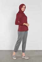 Tesettür giyim BORDO ALVİNA GİGOT KOL GÖMLEK YAKA BLUZ 41222	