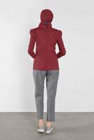 Tesettür giyim BORDO ALVİNA GİGOT KOL GÖMLEK YAKA BLUZ 41222	