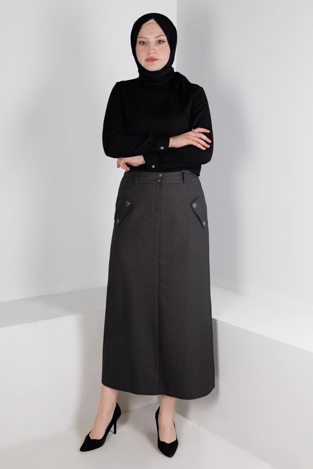 Hijab clothing BLACK ALVINA CREPE BLOUSE T 43381 - TRENDTESETTÜR