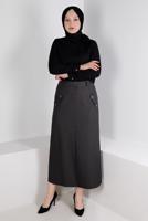 Tesettür giyim SİYAH ALVİNA KREP BLUZ T 43381