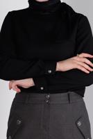 Tesettür giyim SİYAH ALVİNA KREP BLUZ T 43381