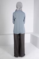 Tesettür giyim GRİ ALVİNA KREP BLUZ T 43381